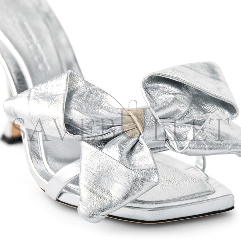 JIMMY CHOO STAZ SANDAL 90 SILVER VINTAGE METALLIC LEATHER SANDALS STAZSANDAL90GWG